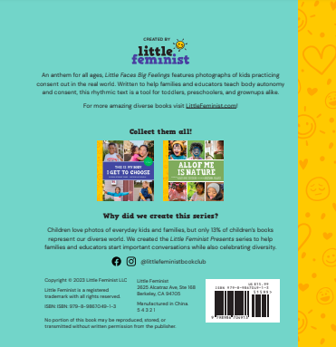 Little Faces Big Feelings - back cover