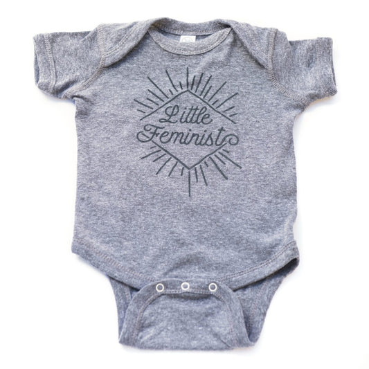 Little Feminist grey onesie