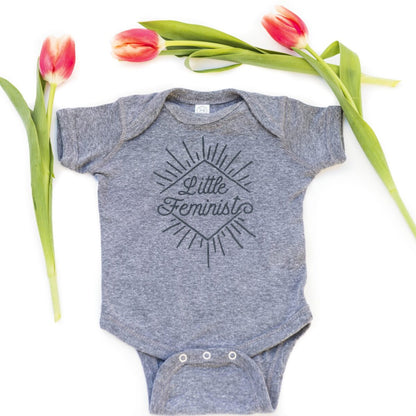 Little Feminist grey onesie
