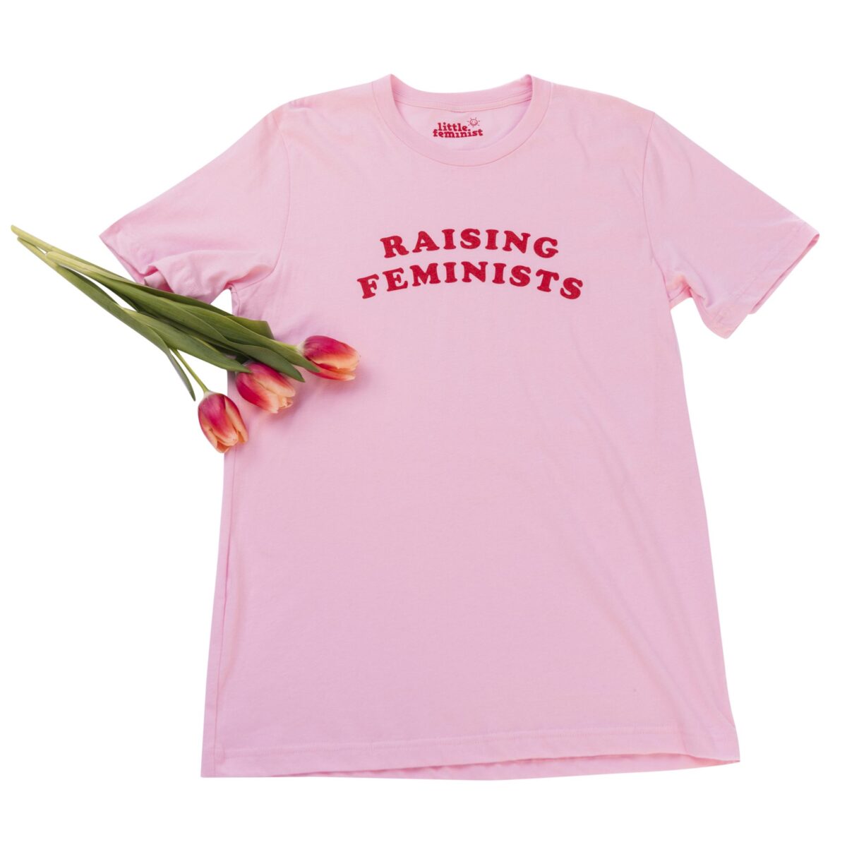 Pink "Raising Feminists" Men's T-shirt