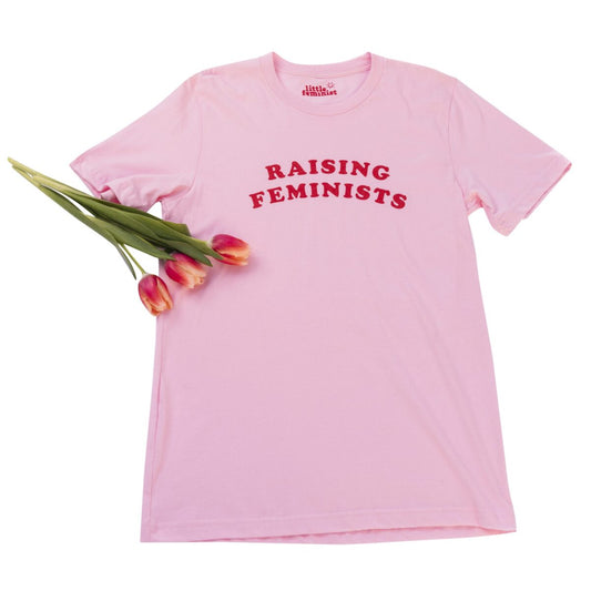 Pink "Raising Feminists" Men's T-shirt