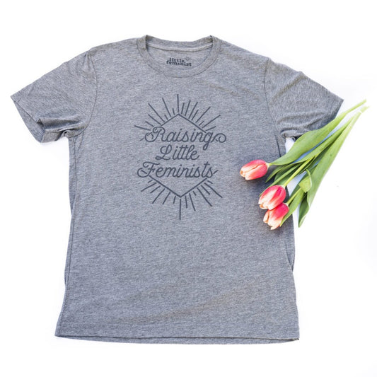 Raising Little Feminists grey men's shirt